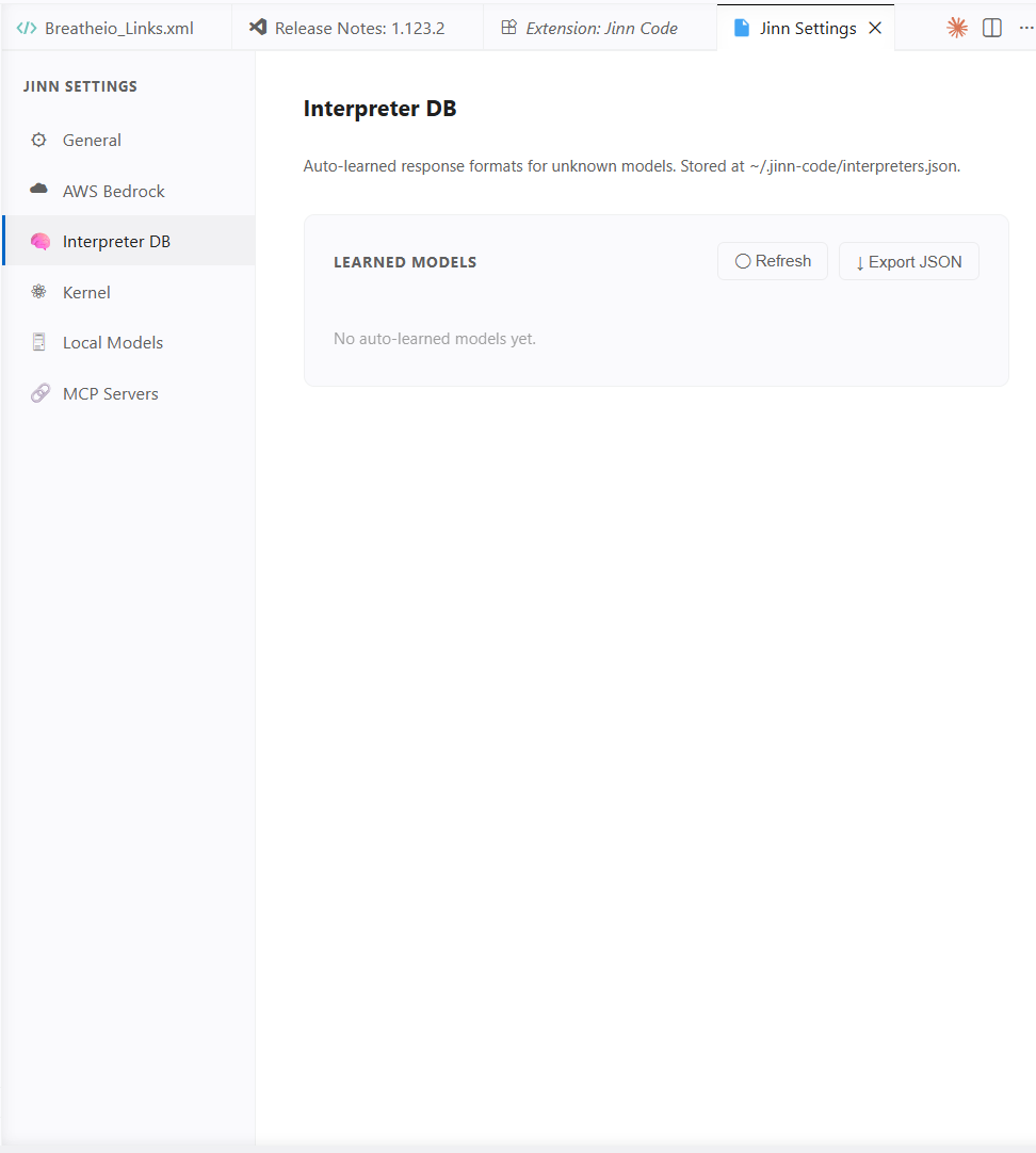 Interpreter DB page